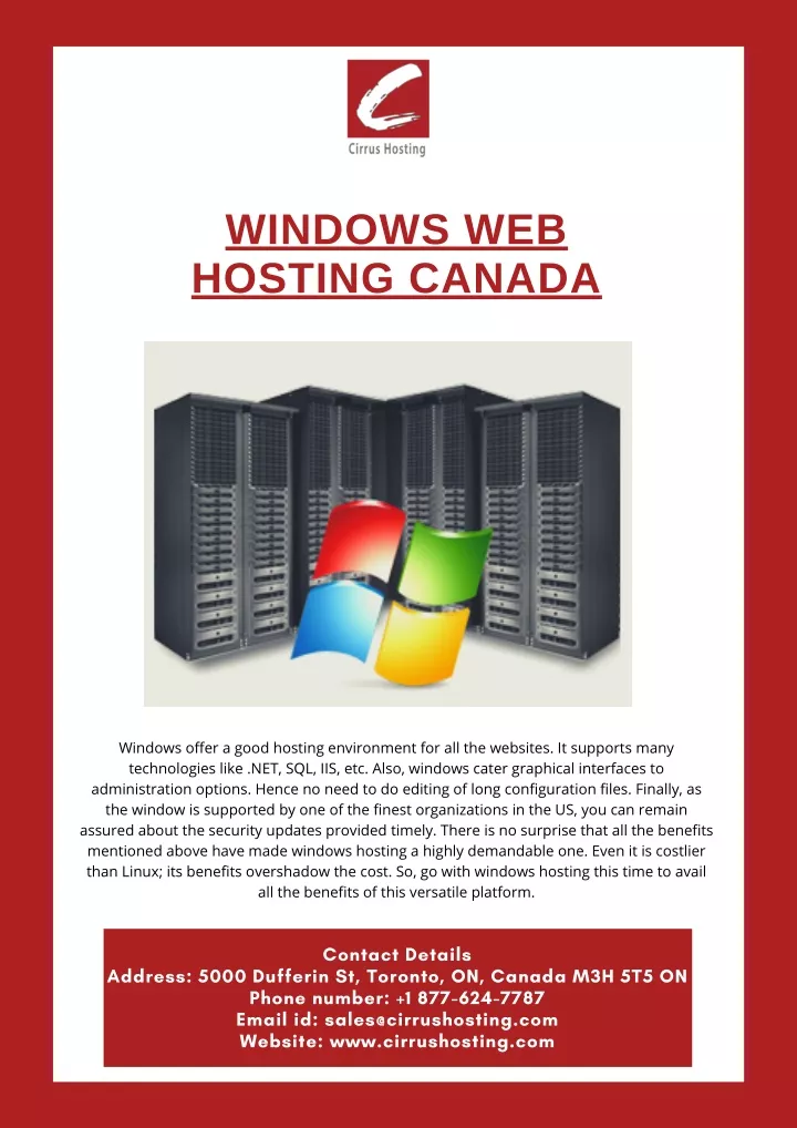 windows web hosting canada