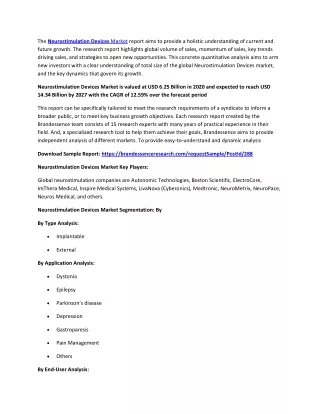 the neurostimulation devices market report aims