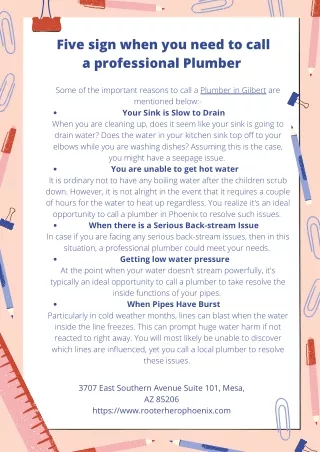five sign when you need to call a professional