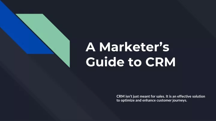 a marketer s guide to crm