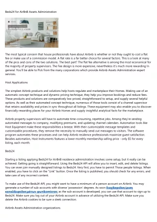 beds24 for airbnb assets administration