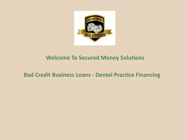 welcome to secured money solutions