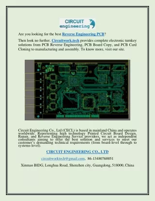 Professional Reverse Engineering PCB  Circuit Engineering Co. Ltd
