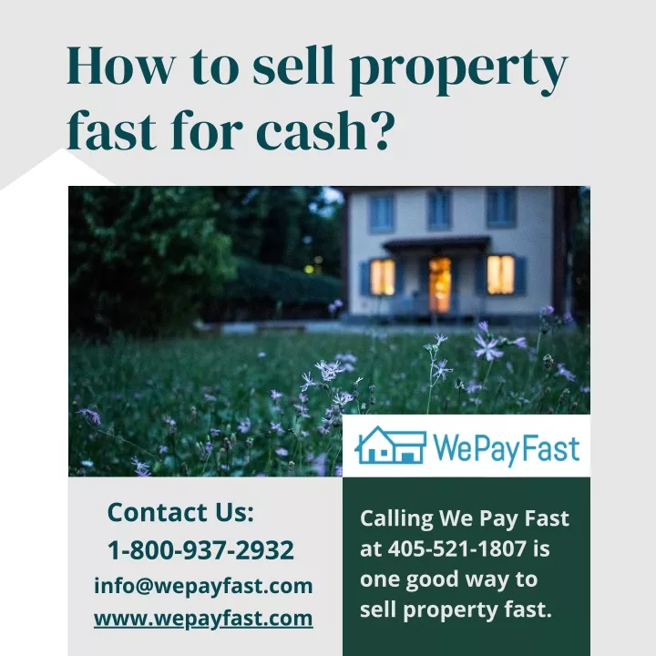 how to sell property fast for cash