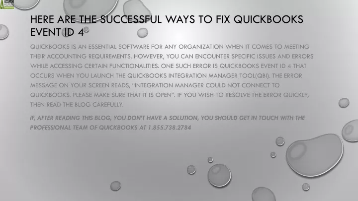 here are the successful ways to fix quickbooks event id 4