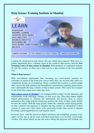 Data Science Training Institute in Mumbai