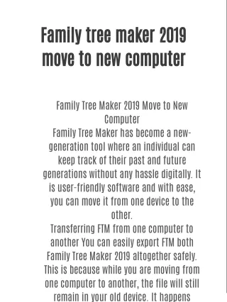 Family tree maker 2019 move to new computer