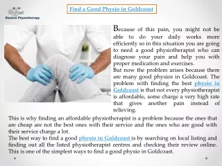 find a good physio in goldcoast