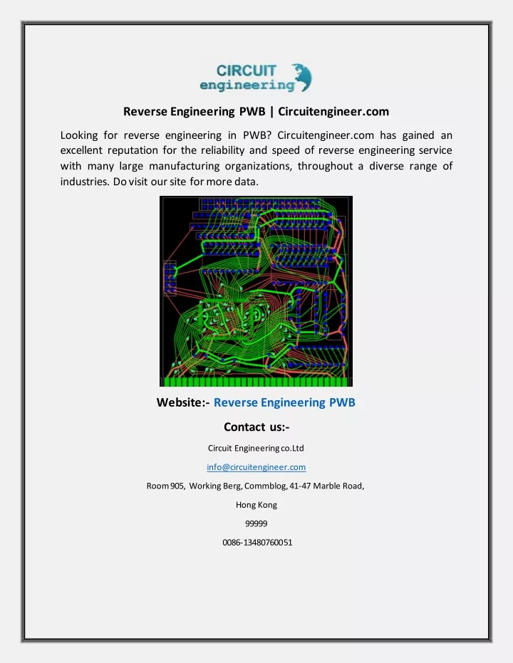 reverse engineering pwb circuitengineer com