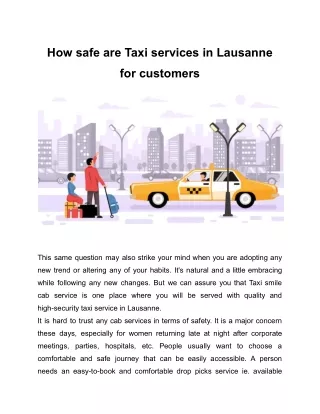 How safe are Taxi services in Lausanne for customers