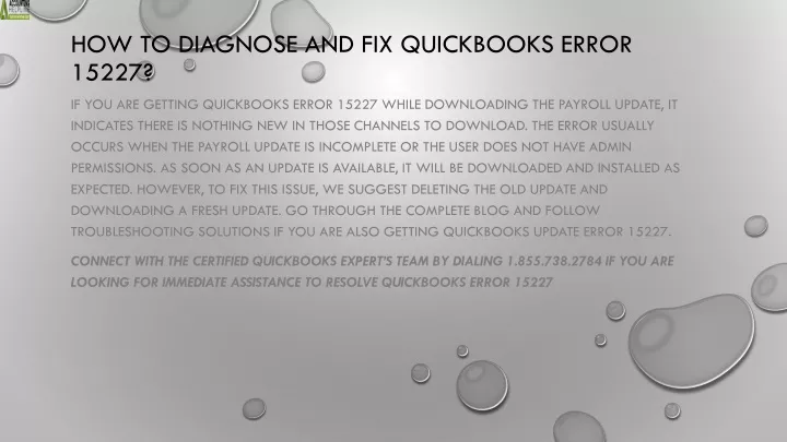 how to diagnose and fix quickbooks error 15227