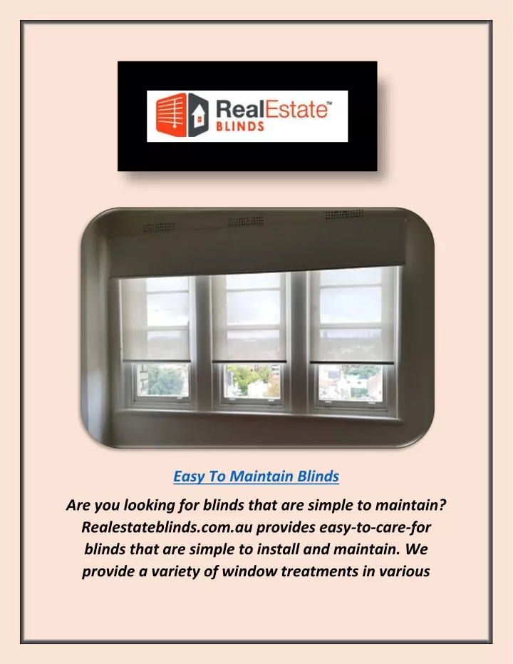 easy to maintain blinds