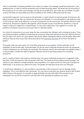 there is a possibility of spraying pesticide