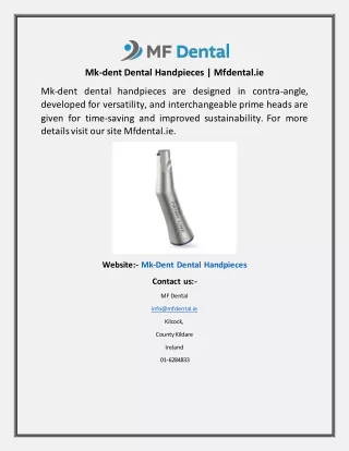 Mk-dent Dental Handpieces Mfdental.ie