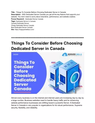 title things to consider before choosing