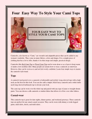 four easy way to style your cami tops