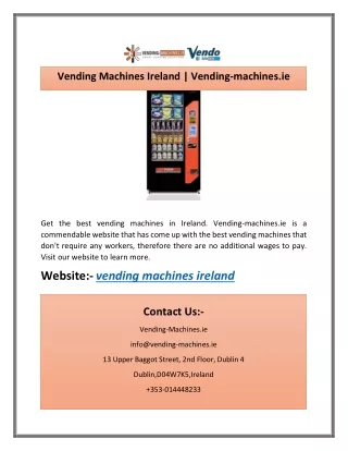 vending machines ireland vending machines ie