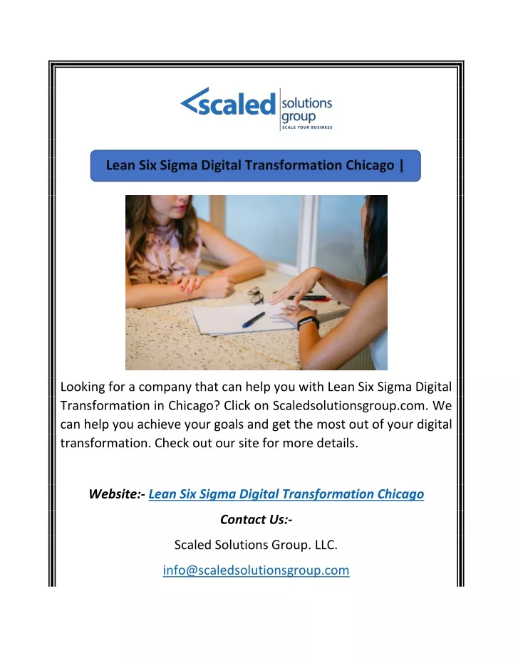 lean six sigma digital transformation chicago