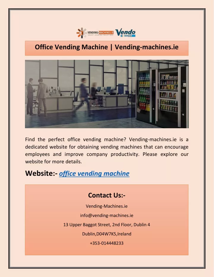 office vending machine vending machines ie