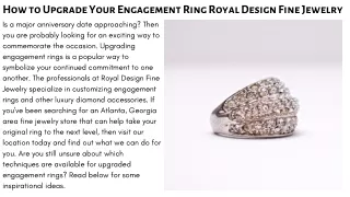 How to Upgrade Your Engagement Ring Royal Design Fine Jewelry