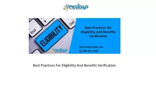best practices for eligibility and benefits