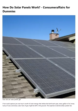 The Worst Videos of All Time About Old Solar Panels