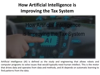The Tax System and Artificial Intelligence