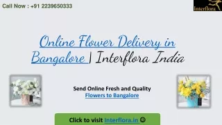 Online Flower Delivery in Bangalore, Send Flowers to Bangalore- Interflora India