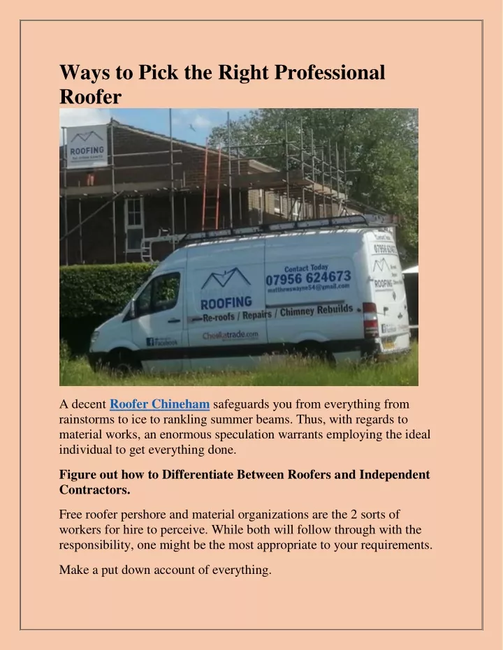 ways to pick the right professional roofer