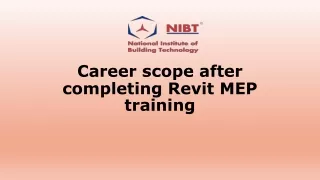 career scope after completing revit mep training