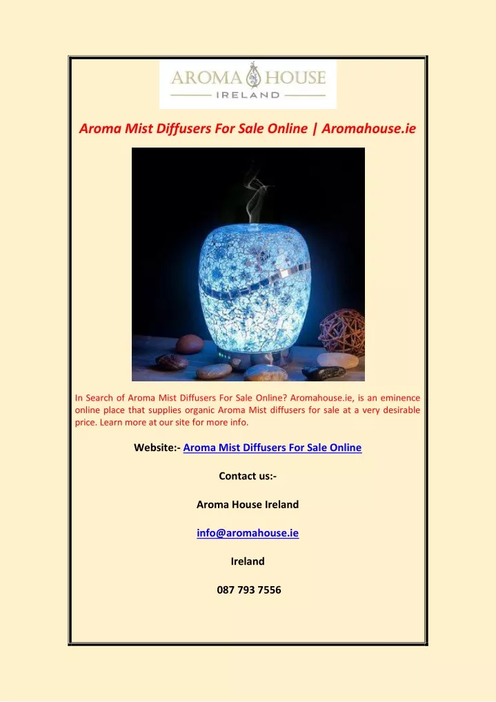 aroma mist diffusers for sale online aromahouse ie