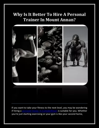 Why Is It Better To Hire A Personal Trainer In Mount Annan