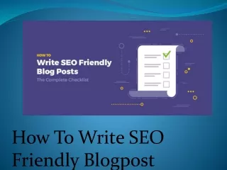 How to Write Seo Friendly blog spot