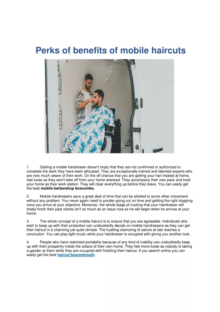 perks of benefits of mobile haircuts