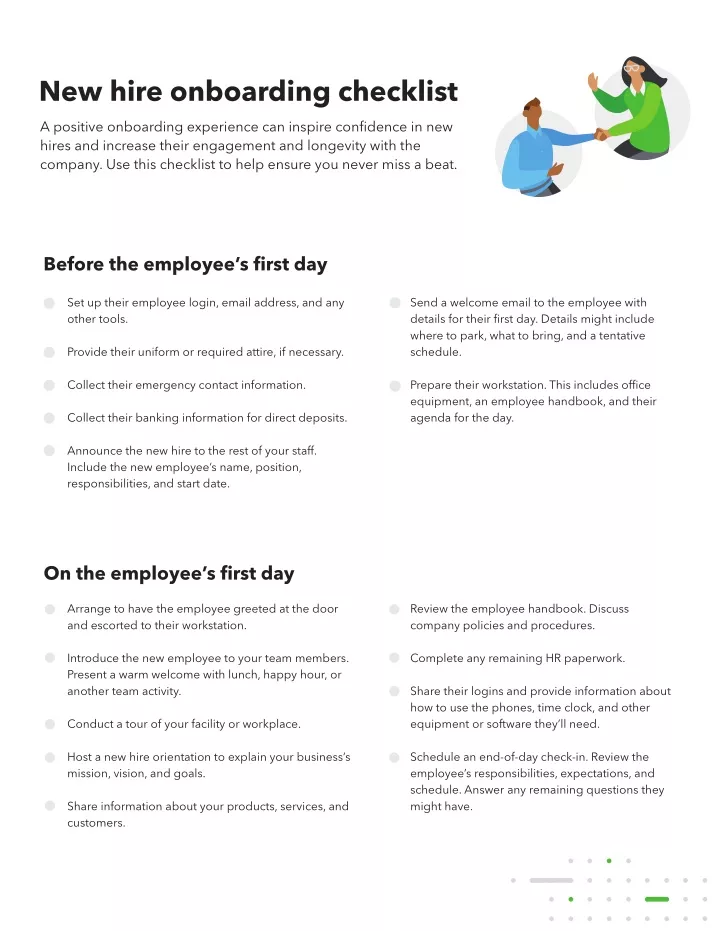 new hire onboarding checklist