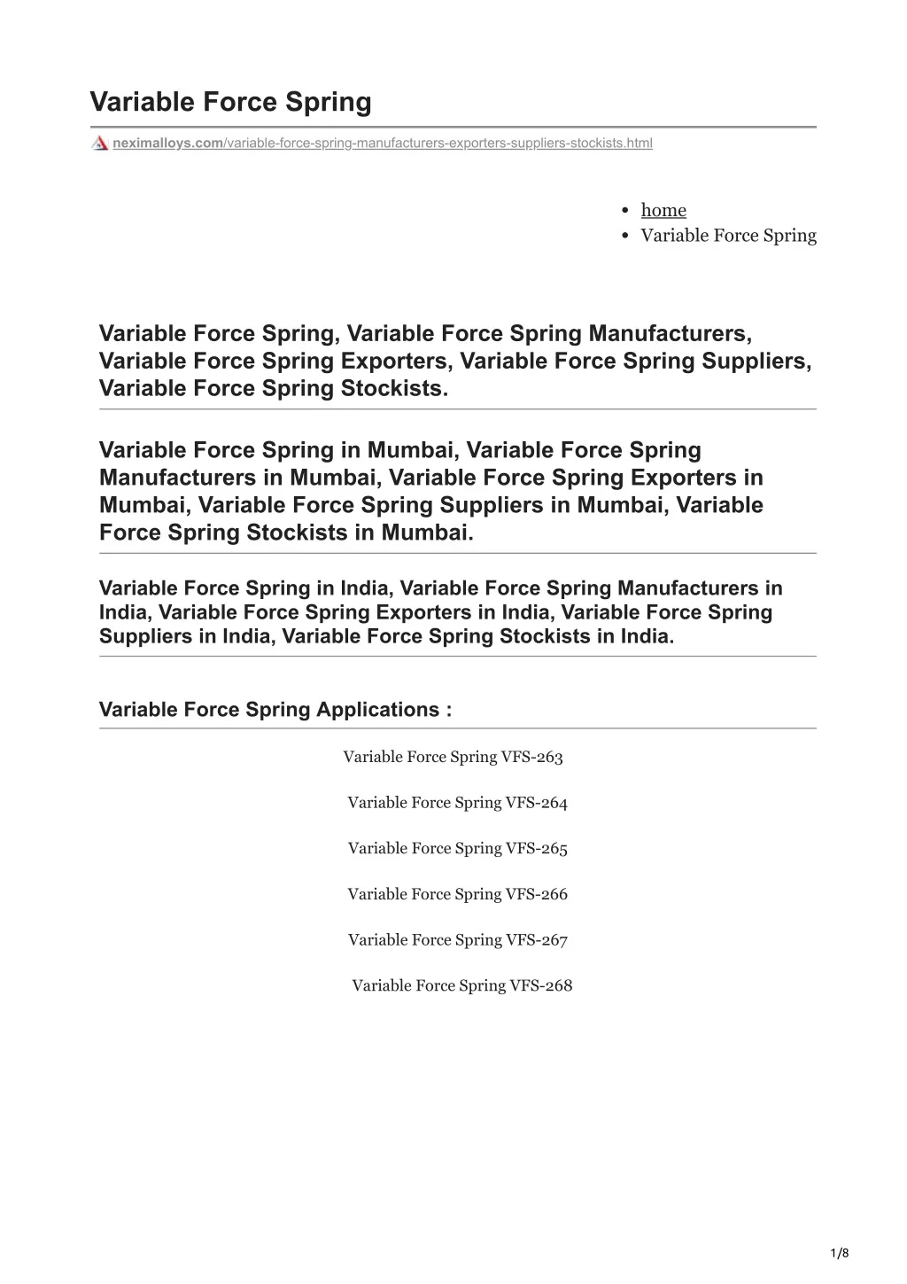 PPT - Variable Force Spring Stockiest in India PowerPoint Presentation ...