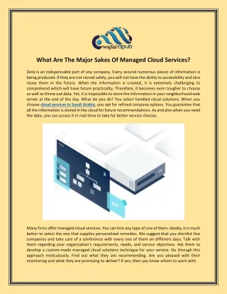 What Are The Major Sakes Of Managed Cloud Services