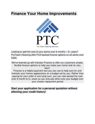 finance your home improvements