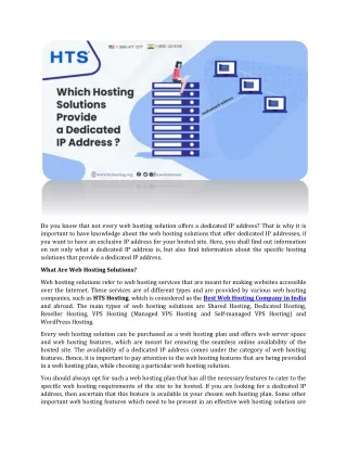 do you know that not every web hosting solution
