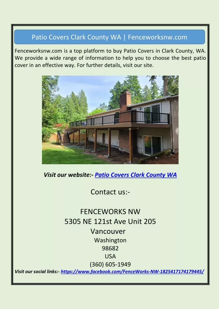 patio covers clark county wa fenceworksnw com