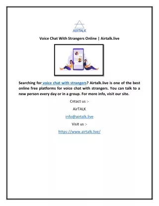 Voice Chat With Strangers Online | Airtalk.live