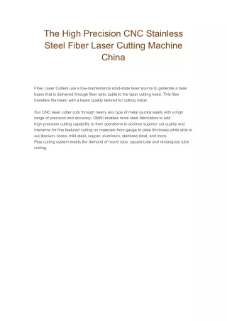 the high precision cnc stainless steel fiber