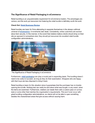 The Significance of Retail Packaging in eCommerce