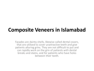 Composite Veneers in Islamabad