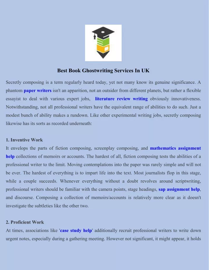 best book ghostwriting services in uk