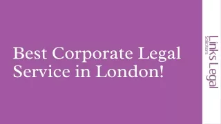 Best Corporate Legal Service in London