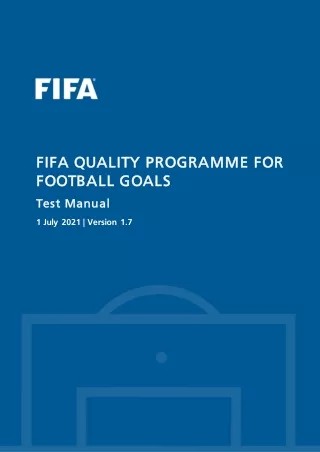 FIFA QUALITY PROGRAMME FOR FOOTBALL GOALS