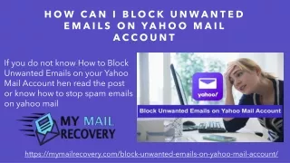 how can i block unwanted emails on yahoo mail account