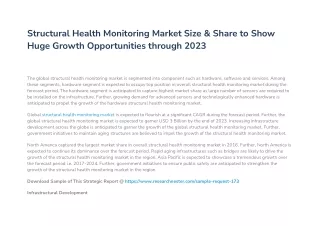 Structural Health Monitoring Market Size Growth And Forecast (2017 - 2023)