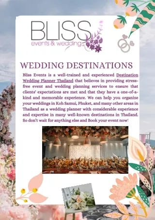 Avail Destination Wedding Planner in Thailand.